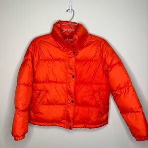 The Drop Puffer Coat Bright Orange Jacket Women XS Outerwear BNC13